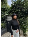 Siyah Yarım Balıkçı Bodysuit