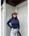 Lacivert Yarım Balıkçı Bodysuit