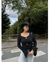 Siyah Kolları Volanlı Sun Crop