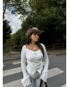 Beyaz Kolanları Volanlı Sun Crop