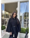 Siyah Kemerli Kaşe Panço
