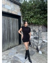 Siyah Vatkalı Zra Model Elbise