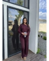 Bordo Kayık Yaka Modal Takım