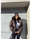 Kahverengi Oversize Premium Şişme Mont