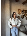 Ekru Crop Ceket