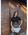 Siyah Güpürlü Korse Tshırt