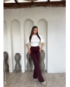 Bordo Çimalı Tayt Pantolon
