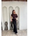 Siyah Çimalı Tayt Pantolon