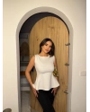 Beyaz Volanlı Bluz