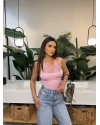 Pembe Zra Dantel Detay Bodysuit