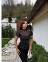 Siyah Puantiyeli Astarlı Bluz