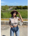 Beyaz Dantel Crop Top