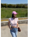 Pembe Dantel Crop Top