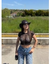 Siyah Dantel Crop Top