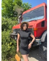 Siyah Sıfır Kol Korseli Mini Elbise