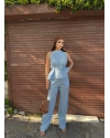 Mavi Beli Kuşaklı Premium Takım