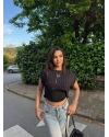 Siyah Kolyeli Üçlü Bürümcük Crop