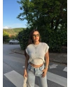 Beyaz Kolyeli Üçlü Bürümcük Crop