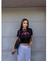 Siyah San Diego Baskılı Crop