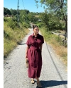 Bordo Korseli Gömlek Elbise