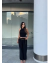 Siyah Halter Yaka Şalvar Takım