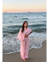 Pembe Şifon Pareo Takım