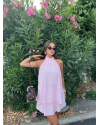 Pembe Halter Yaka Etek Takım