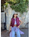 Bordo Trenç Crop Yelek