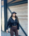 Siyah Korse Crop Hırka