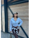 Gri Korse Crop Hırka