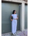 Gri Şeritli Barrel Fit Eşofman Altı