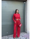Kırmızı Dikiş Detay Alt Üst Takım