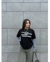 Siyah Kolları Çizgili Oversize Sweatshırt