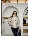 Bej Dik Yaka Kaşe Mont