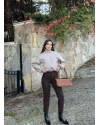 Kahverengi Yüksek Bel Kaşe Pantolon