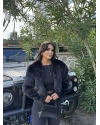 Siyah Crop Kürk Ceket
