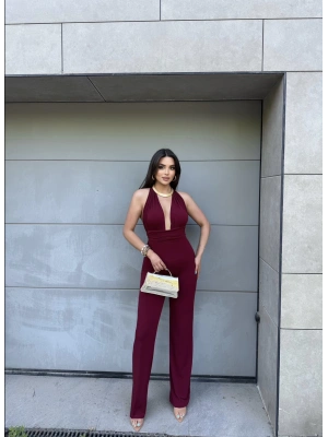 Bordo Boyundan Bağlamalıı Tulum