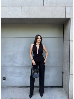 Siyah Boyundan Bağlamalı Tulum