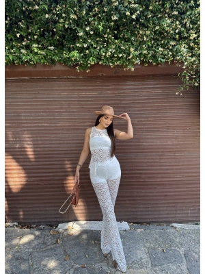 Beyaz Dantel Alt Üst Takım