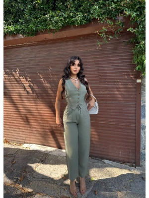 Haki Yelek Pantolon Takım