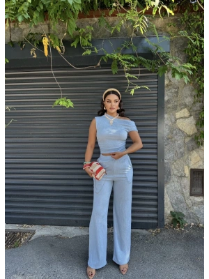 Mavi Omuz Detay Alt Üst Takım