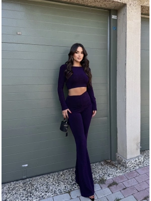 Mor Simli Sırt Detay İkili Takım