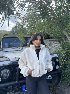 Bej Oversize Peluş Mont