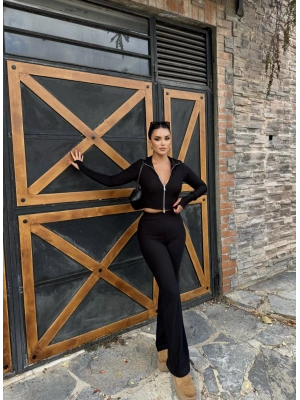 Fitilli Siyah Fermuarlı Alt Üst Takım