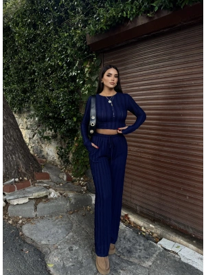Lacivert Dikiş Detay Alt Üst Takım