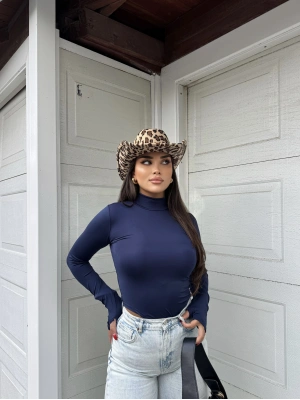 Lacivert Yarım Balıkçı Bodysuit