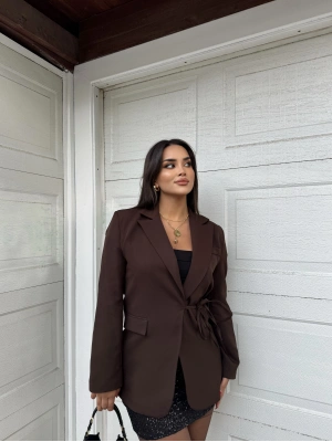 Kahverengi Tasarım Blazer