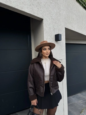 Kahverengi Tasarım Kürk Mont