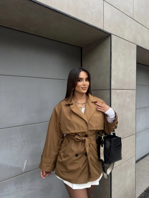 Taba Midi Boy Tasarım Trençkot