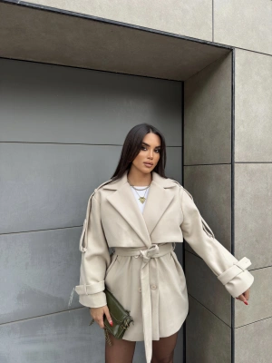 Bej Kaşe Trenç Mont